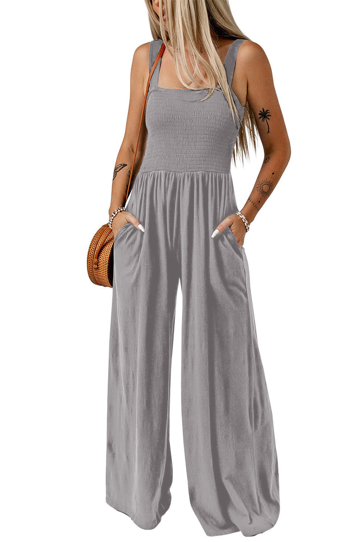 Cathleen – Lightweight Wide Leg Square Neck Jumpsuit