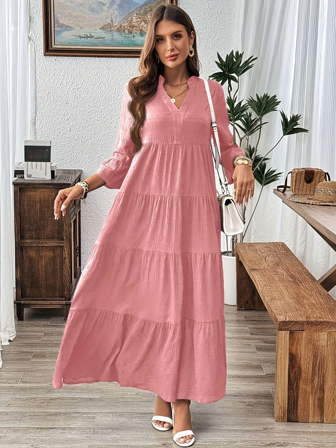 Stella – Casual V-Neck Summer Maxi Dress