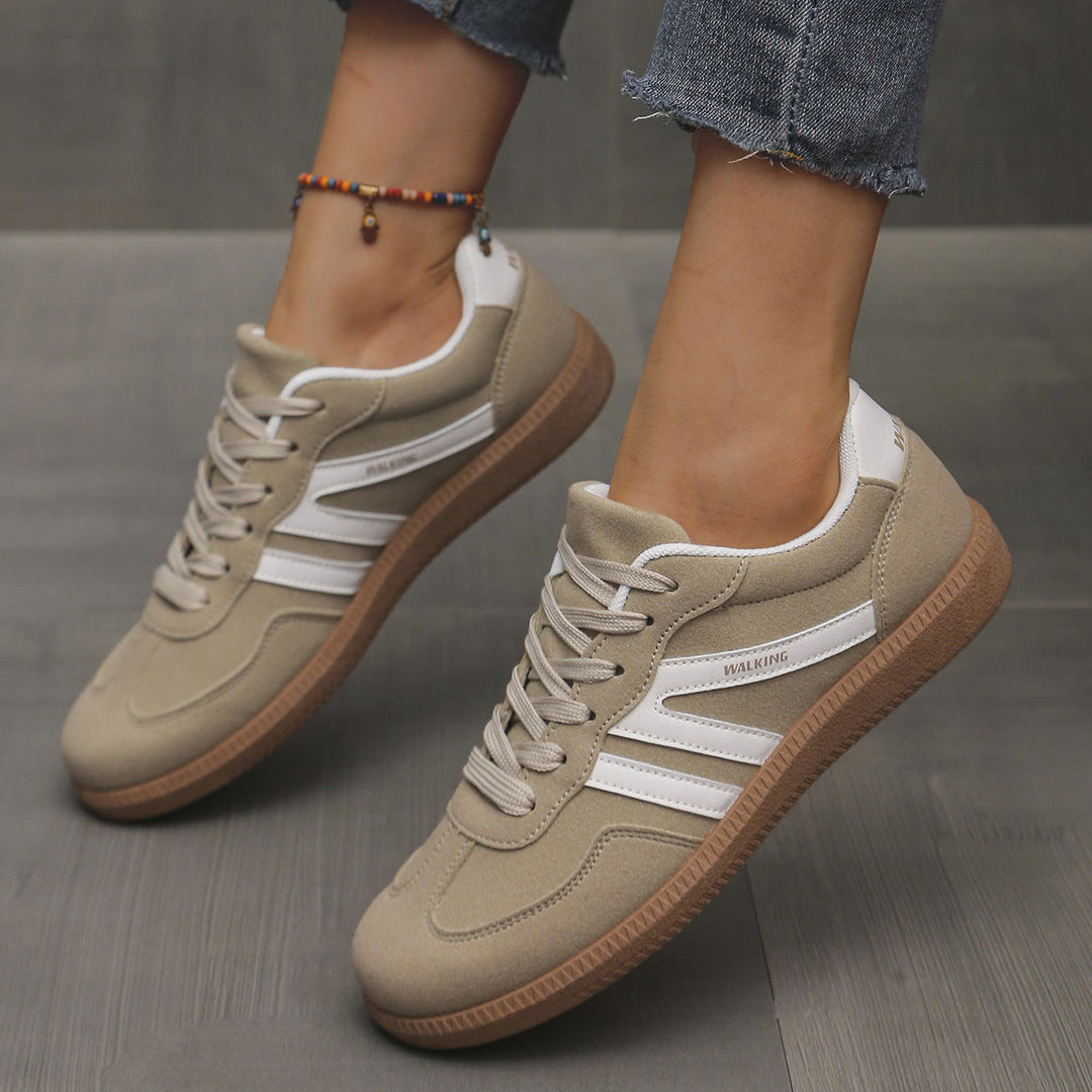 Maya – Retro Stripe Lace-Up Sneakers