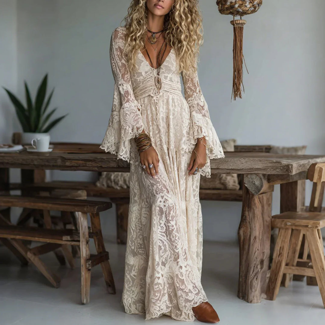 Gwyneth – Boho Lace Maxi Dress