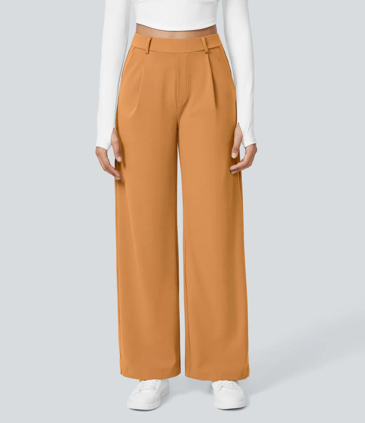 Charmie – Casual High Waist Straight Leg Trousers