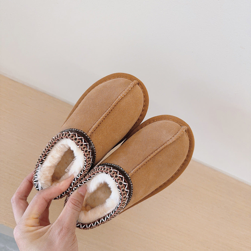 Jean – Comfy Fluffy Suede Braided Outdoor Slippers