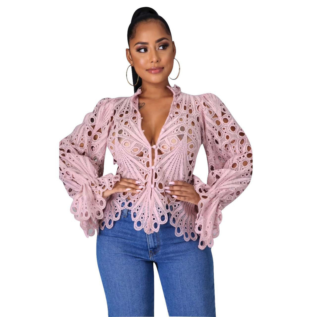 Sonia – Casual Plus Size Ruffle Button-Front Blouse