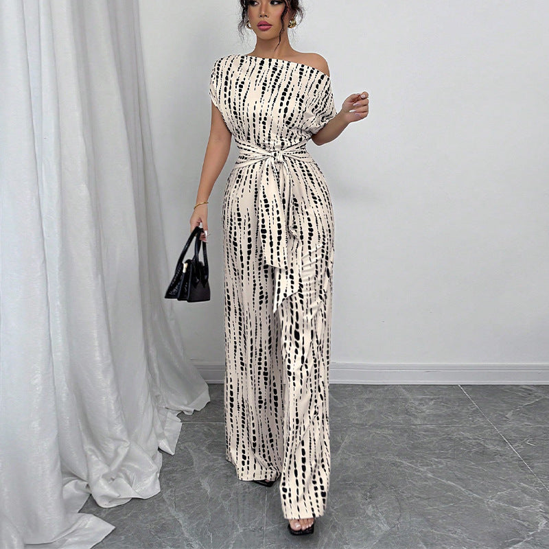 Betty – Classy Wide Leg Oblique Strap Jumpsuit