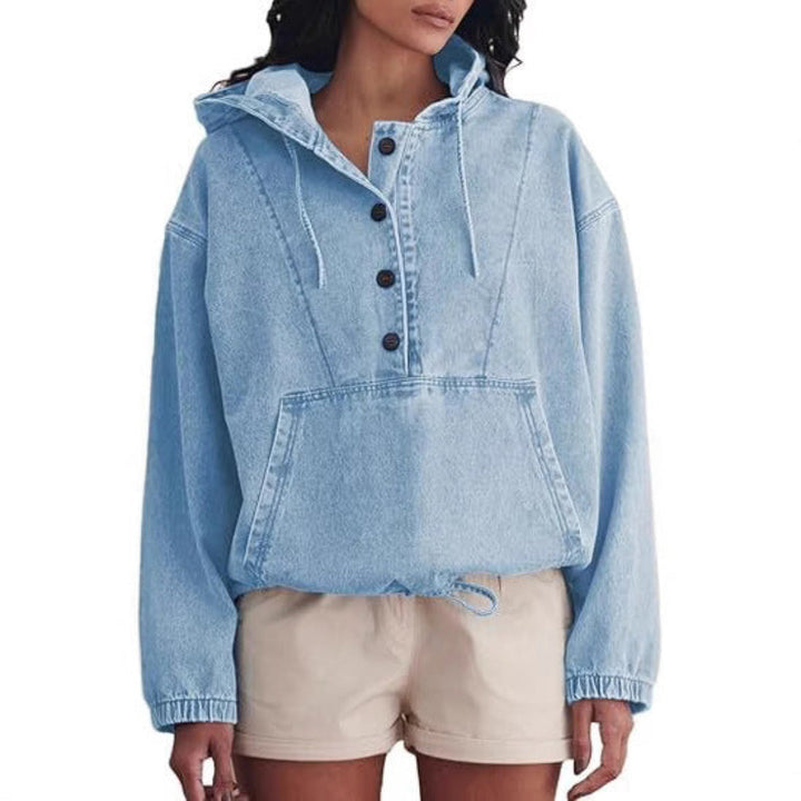 Jill – Lightweight Pullover Jacket with Front Buttons and Hood