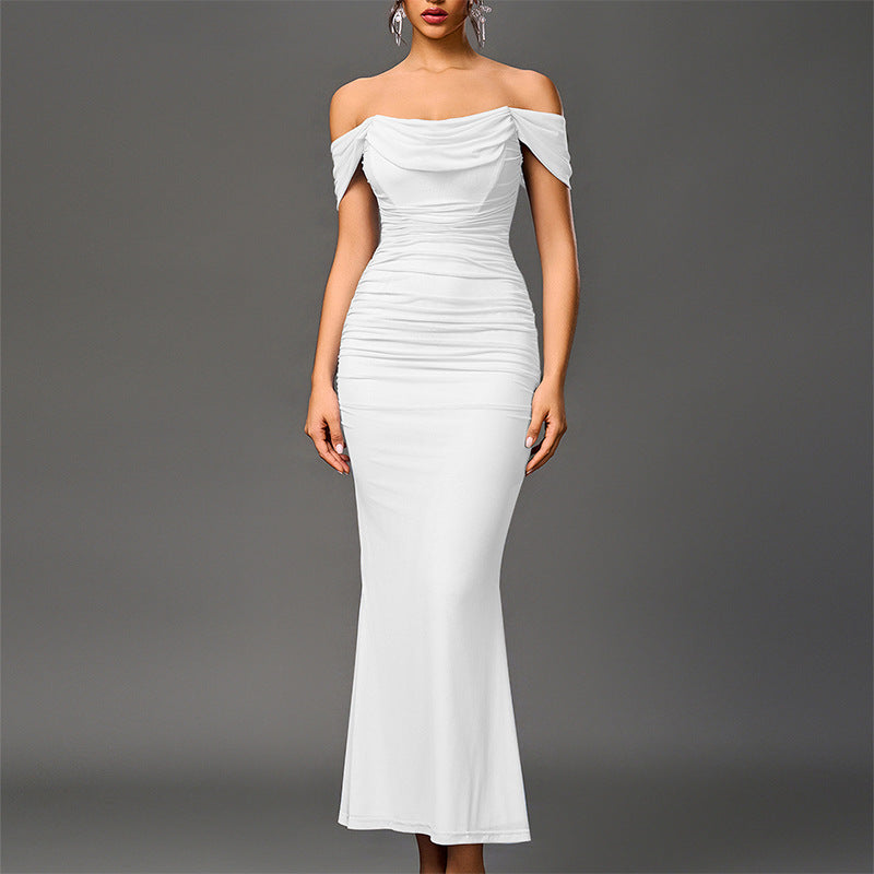 Jean – Chic Off-Shoulder Ruched Mermaid Evening Dress