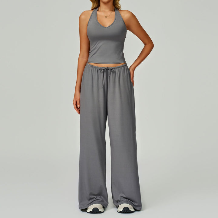 Betty – Casual Crop Tank Top and Wide Leg Pants Set