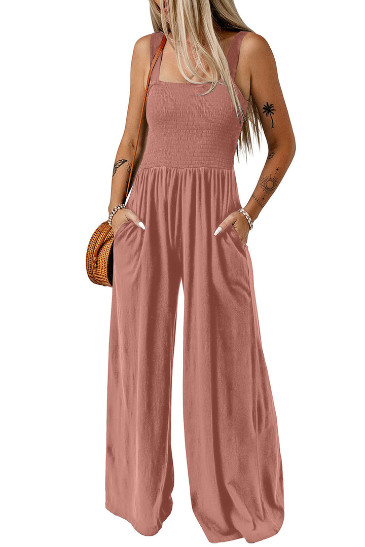 Cathleen – Lightweight Wide Leg Square Neck Jumpsuit