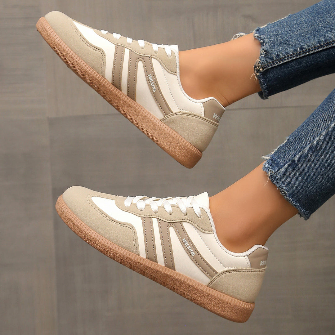 Maya – Retro Stripe Lace-Up Sneakers
