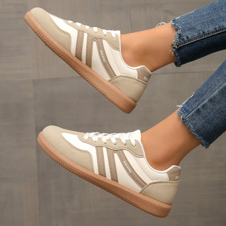 Maya – Retro Stripe Lace-Up Sneakers