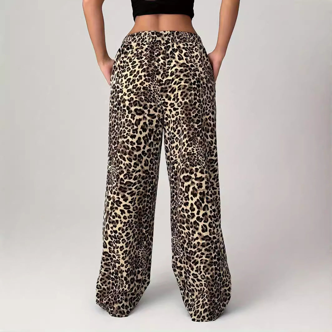 Angela – Comfy Straight Leg Leopard Print Trousers