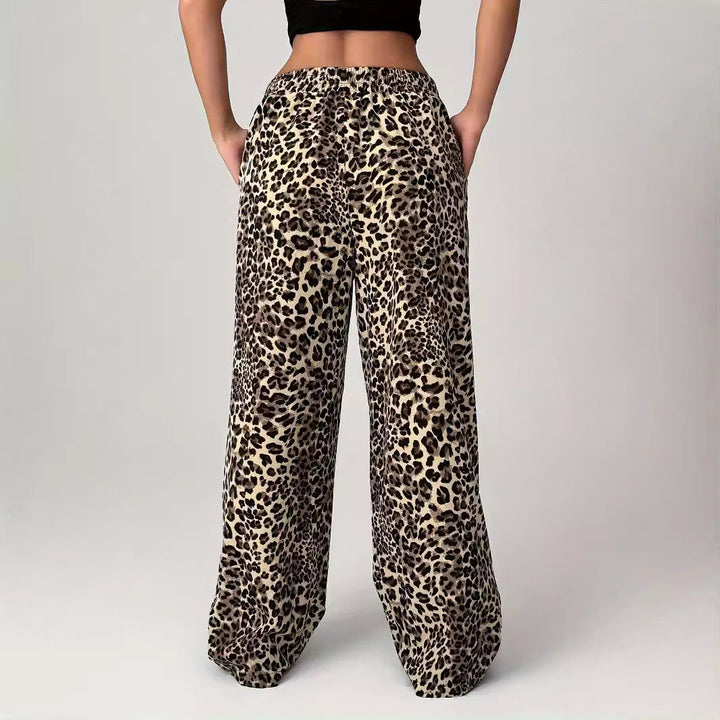 Angela – Comfy Straight Leg Leopard Print Trousers