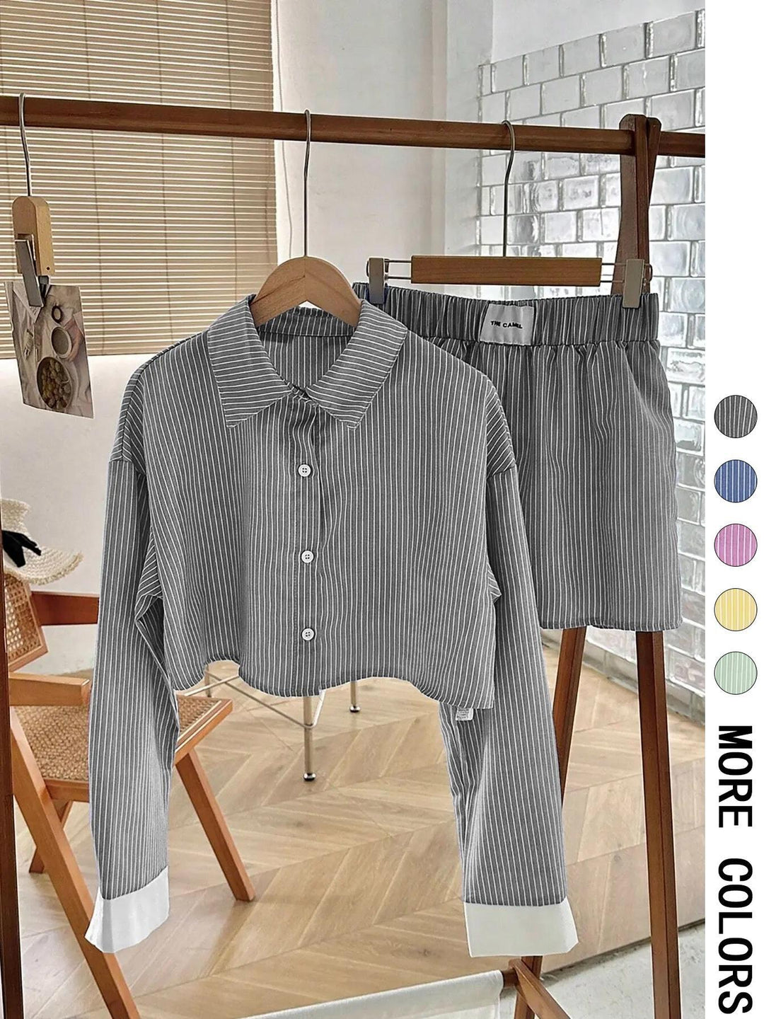 Betty – Casual Collared Long Sleeve Co-Ord Set