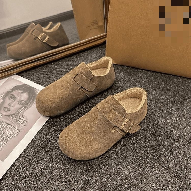 Eileen – Faux Leather Winter Shoes Plush Lined Casual Flats