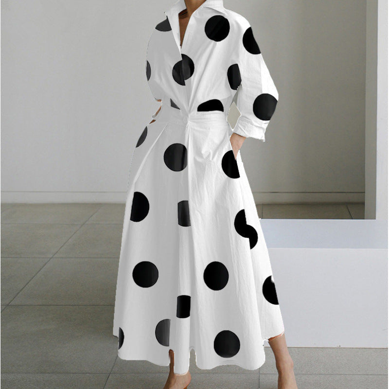 Nancy – Elegant Front Wrap Collared Maxi Dress