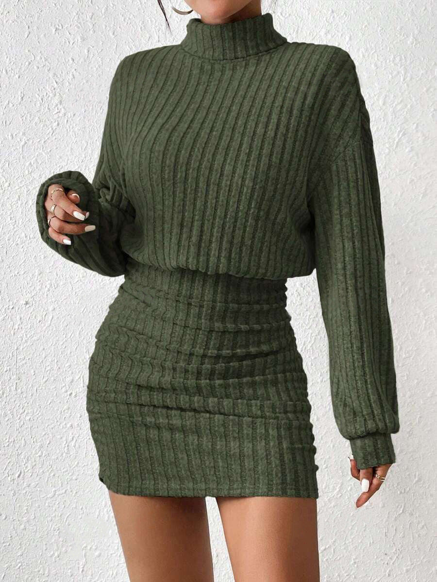 Poppy – Minimalist Ribbed Turtleneck Dress