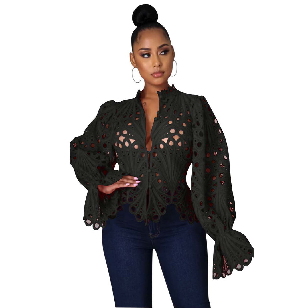Sonia – Casual Plus Size Ruffle Button-Front Blouse