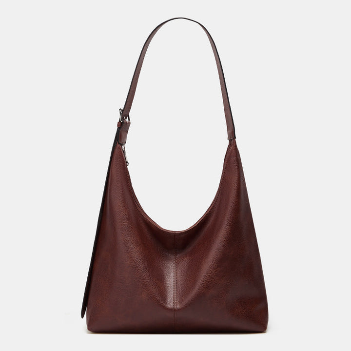 Sheena – Solid Colour Leather Shoulder Bag for Daily Shopping and Work