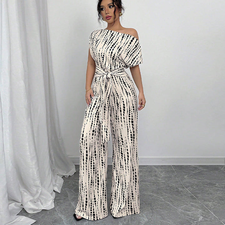 Betty – Classy Wide Leg Oblique Strap Jumpsuit