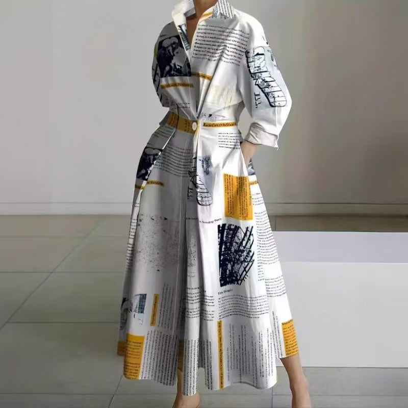 Nancy – Elegant Front Wrap Collared Maxi Dress
