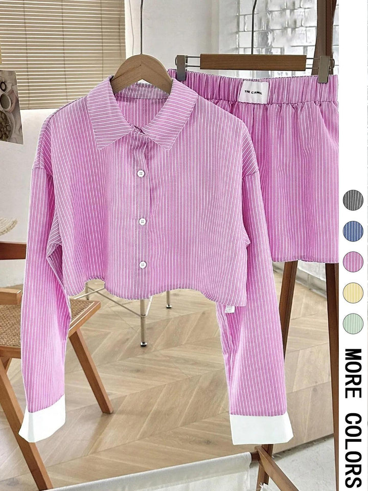 Betty – Casual Collared Long Sleeve Co-Ord Set