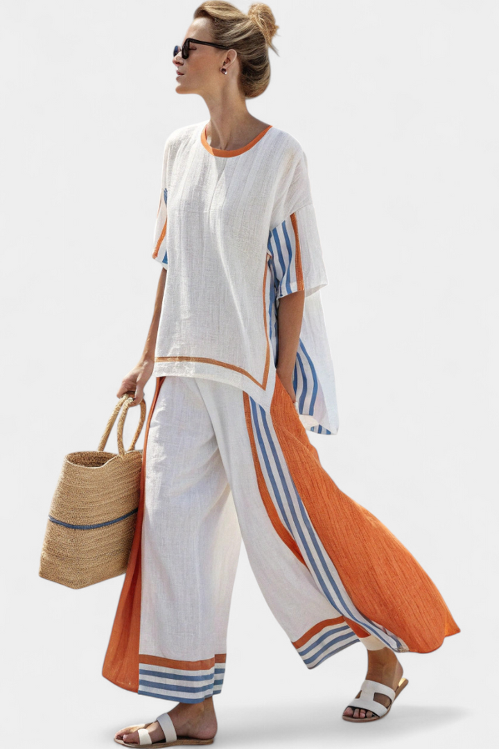 Irene – Elegant Striped Co-Ord Set
