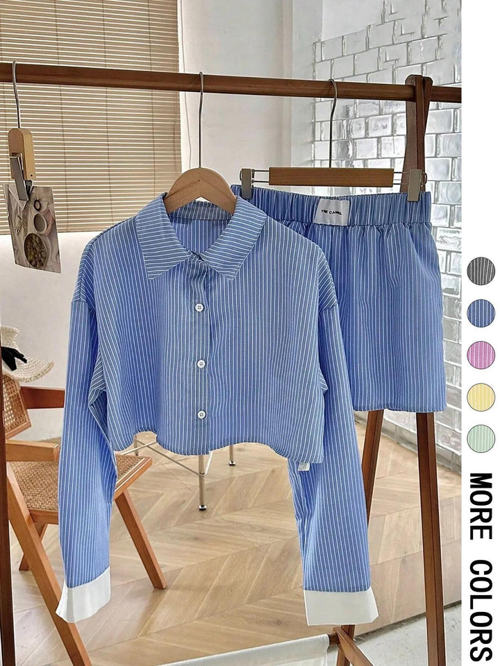 Betty – Casual Collared Long Sleeve Co-Ord Set