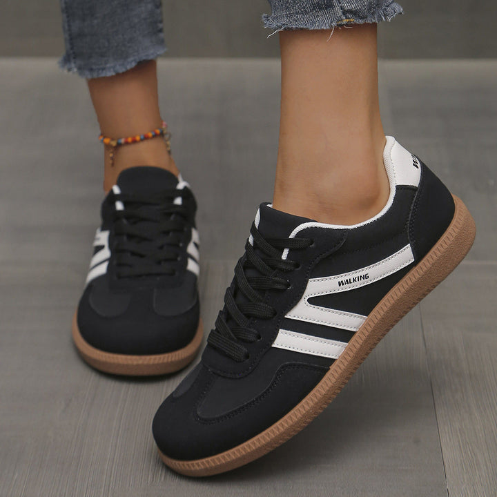 Maya – Retro Stripe Lace-Up Sneakers