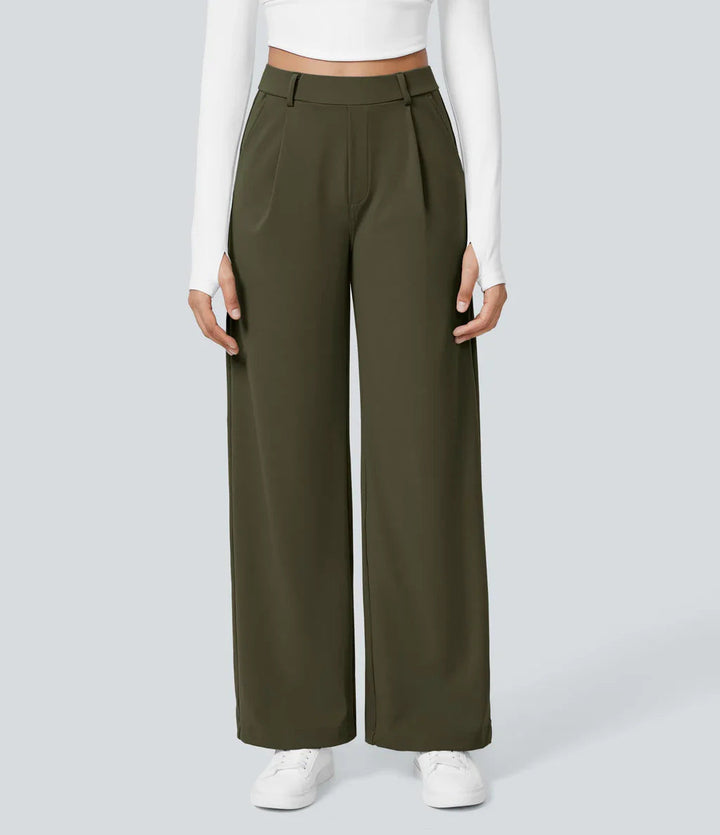 Charmie – Casual High Waist Straight Leg Trousers