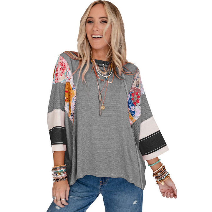 Addie – Lightweight Patchwork Batwing Top