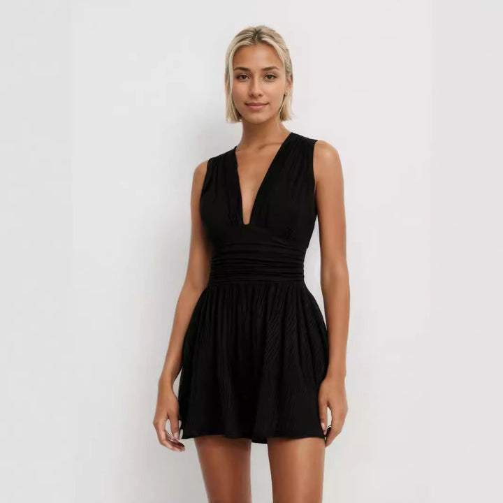 Mavis – Chic V-Neck Sleeveless Overall Romper