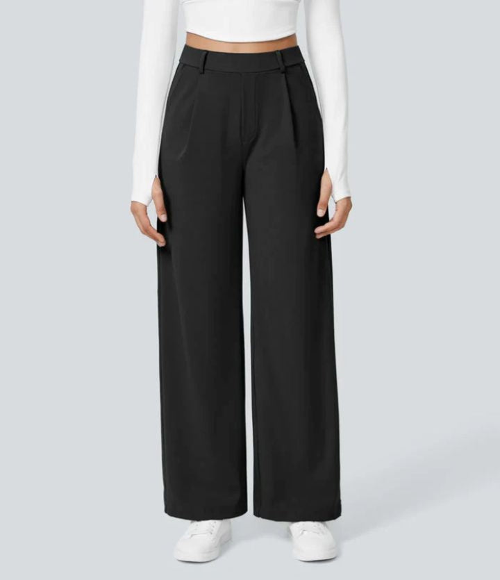 Charmie – Casual High Waist Straight Leg Trousers