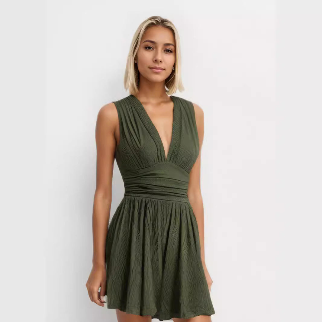 Mavis – Chic V-Neck Sleeveless Overall Romper
