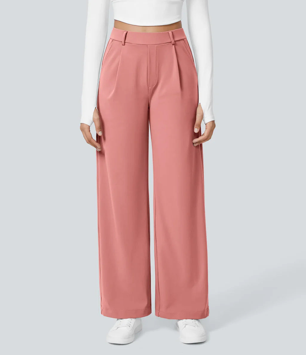 Charmie – Casual High Waist Straight Leg Trousers
