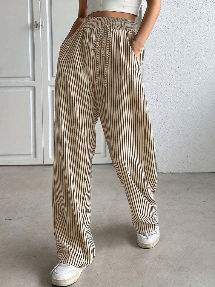 Taite – Simple Summer Striped Relaxed Fit Trousers