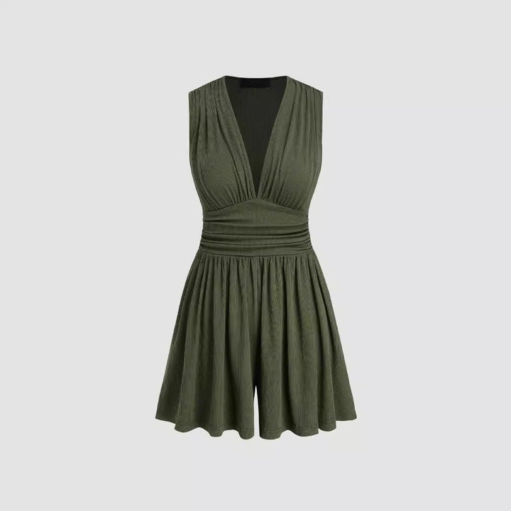 Mavis – Chic V-Neck Sleeveless Overall Romper