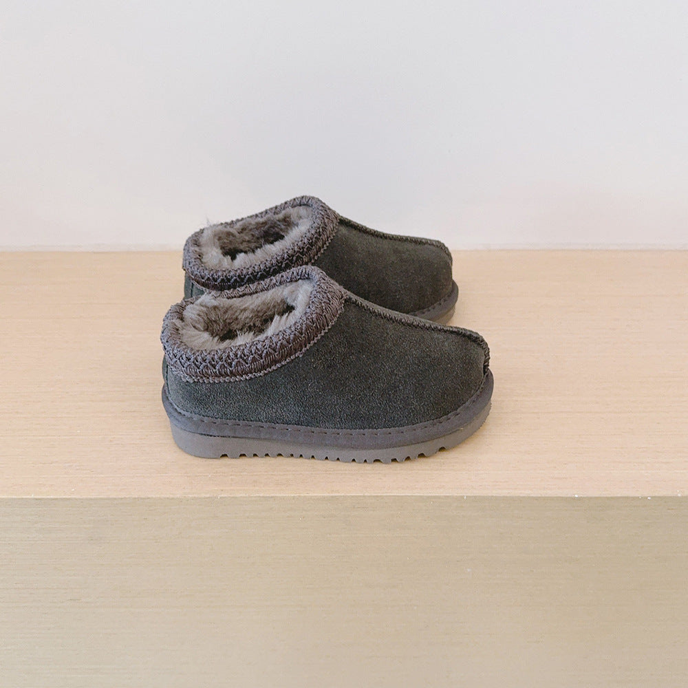 Jean – Comfy Fluffy Suede Braided Outdoor Slippers