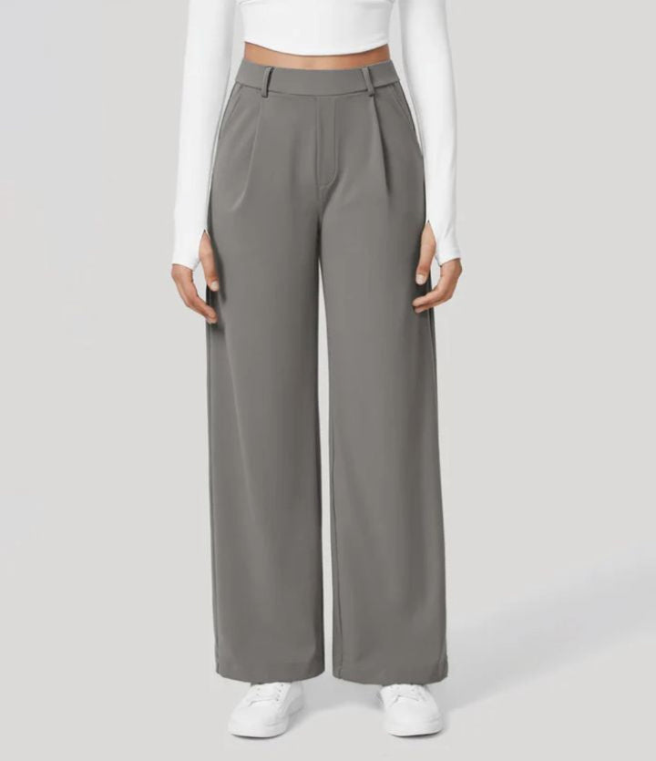 Charmie – Casual High Waist Straight Leg Trousers