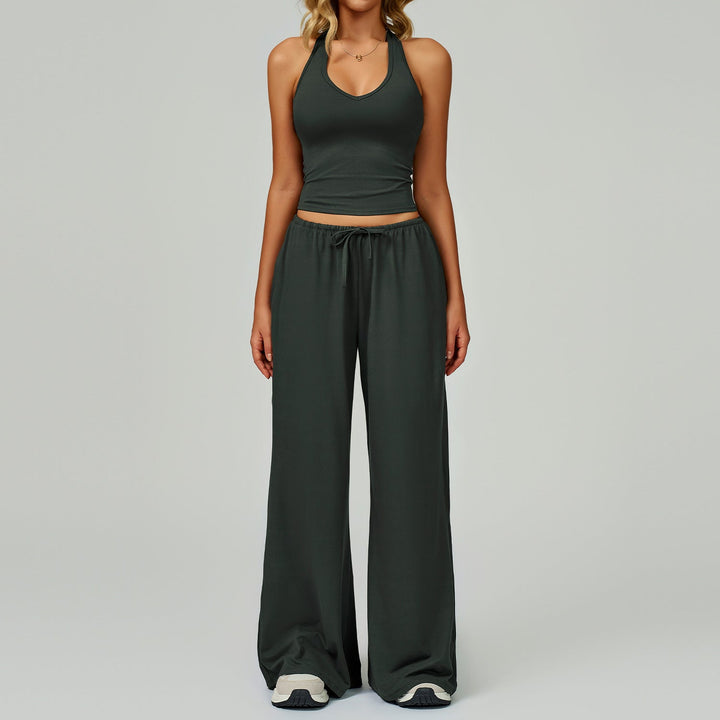 Betty – Casual Crop Tank Top and Wide Leg Pants Set