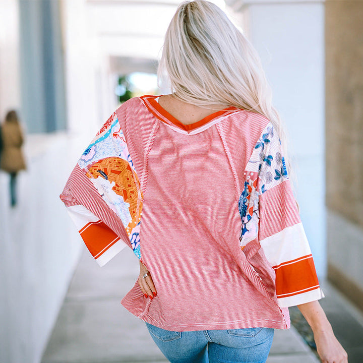 Addie – Lightweight Patchwork Batwing Top