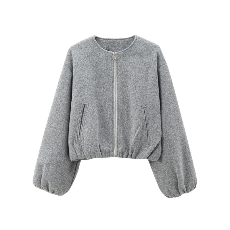 Frankie – Distressed Cropped Washed Denim Jacket