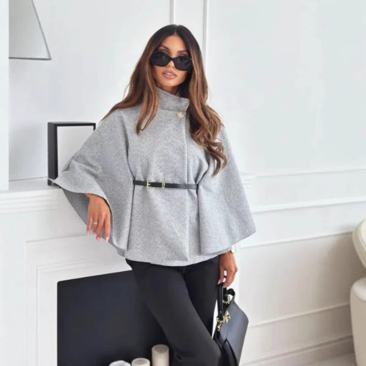 Hattie – Cosy High Neck Buttoned Cape