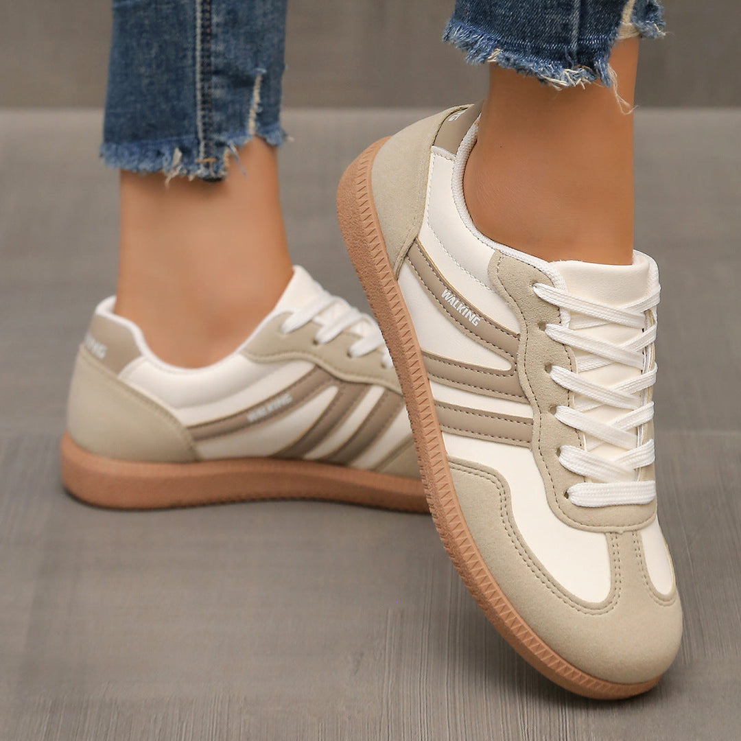 Mila – Retro Stripe Lace-Up Sneakers