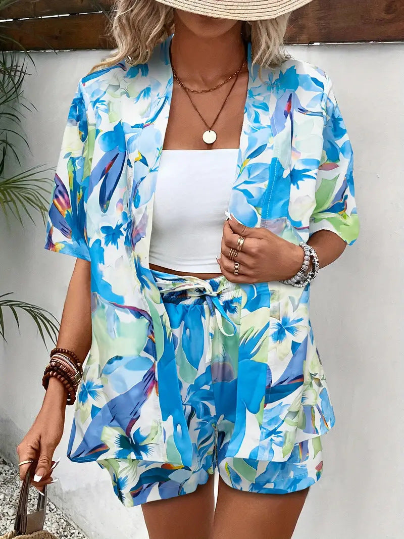 Fannie – Simple Summer Floral Top and Shorts Set