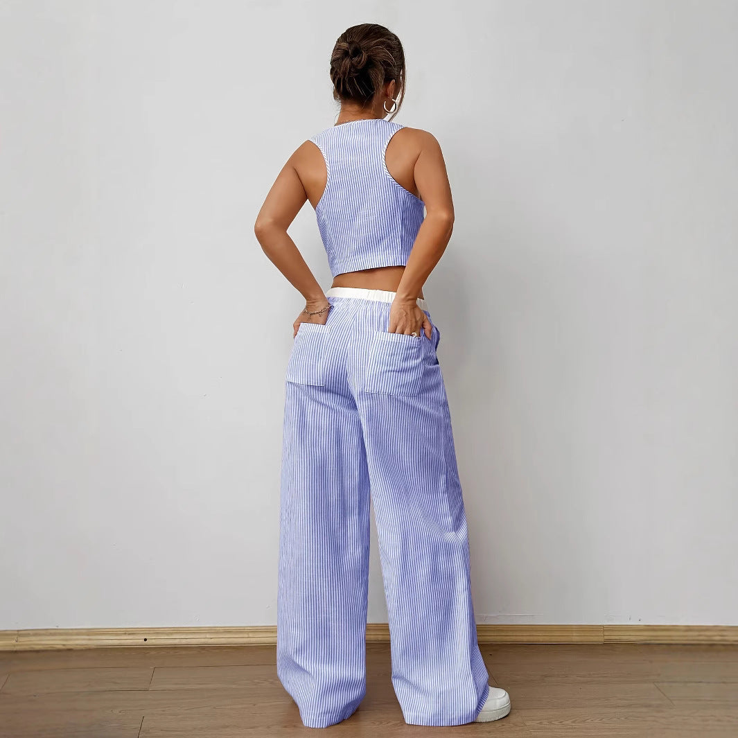 Linda – Cosy Drop Shoulder Sweatshirt and Elastic Pants Set