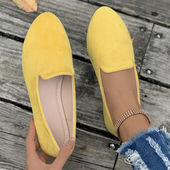 Ethel – Solid Colour Soft Sole Pointed Toe Slip-On Flats