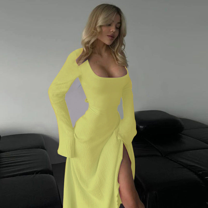 Tila – Elegant Tie Back Flounce Sleeve Dress
