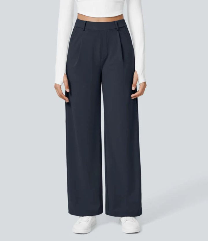 Charmie – Casual High Waist Straight Leg Trousers