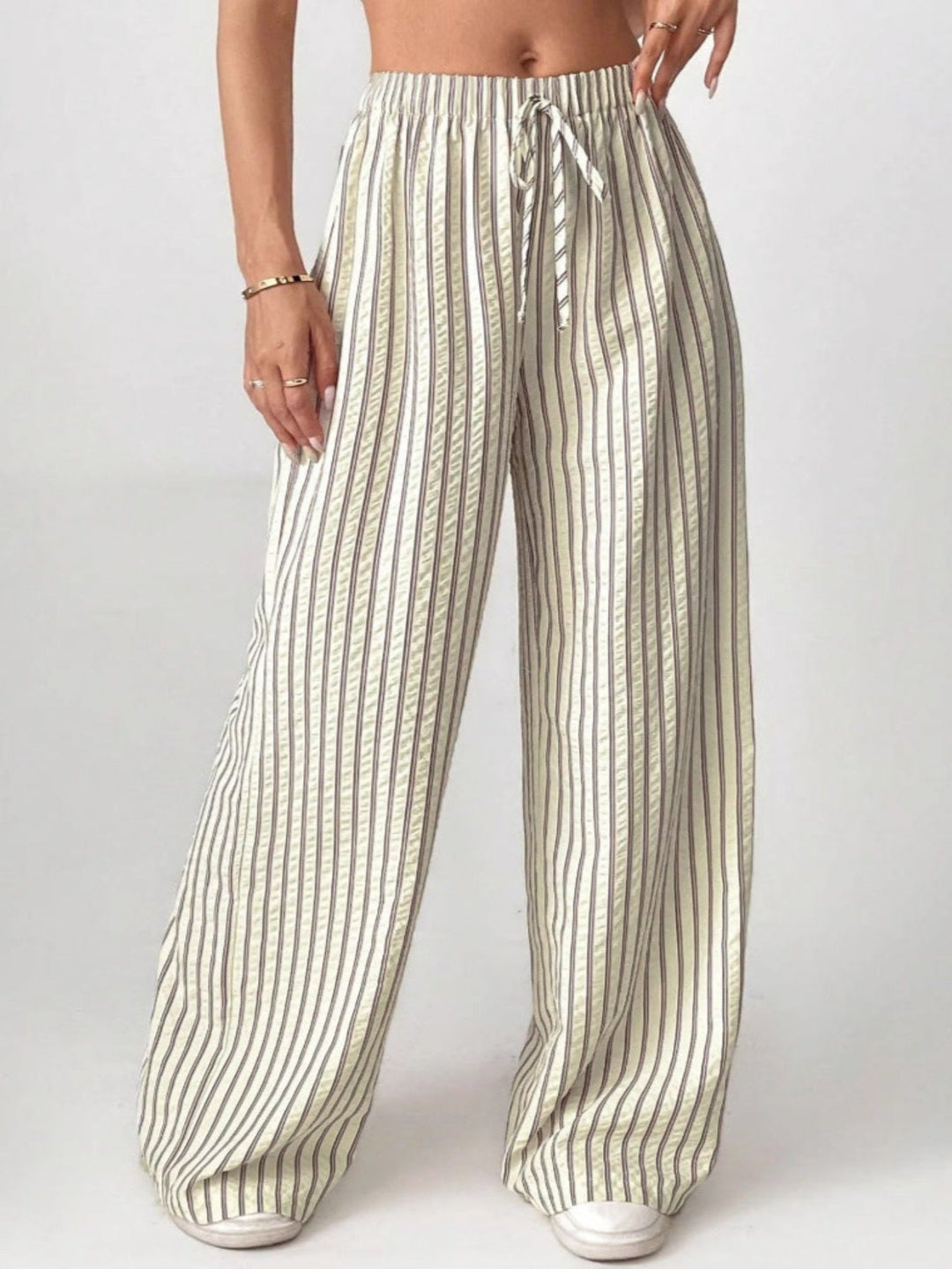 Taite – Simple Summer Striped Relaxed Fit Trousers