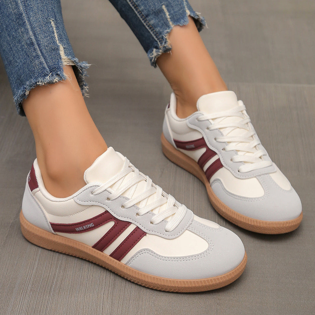 Maya – Retro Stripe Lace-Up Sneakers